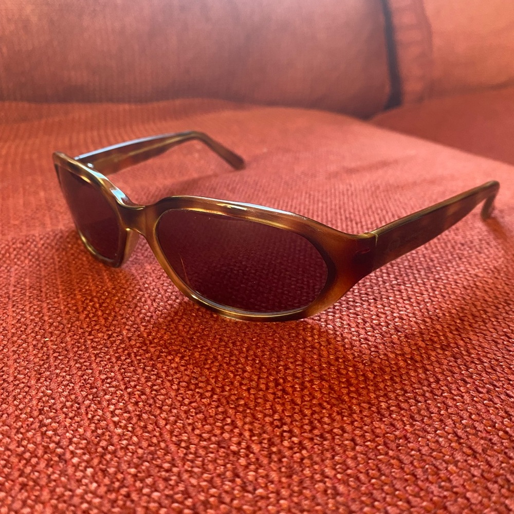 Y2K Sergio Tacchini Brown Tortoiseshell Sunglasses - Classic Oval Frame Italy